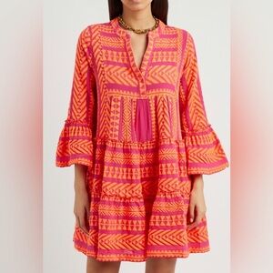 Devotion Twins Ella Orange pink embroidered tunic dress